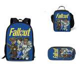 Fallout Schoolbag Backpack Lunch Bag Pencil Case 3pcs Set Gift for Kids Students